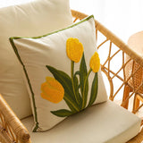 Boxtoday Embroidered Colorful Tulips Cushion Cover