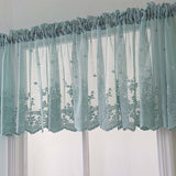 Boxtoday  Floral Lace Sheer Curtains Rod Pockets Windows Voile for Bedroom Kitchen Soft White Short Tulle Curtain Drape Blinds