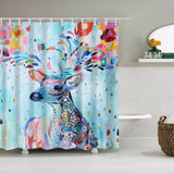 Boxtoday Bathroom Shower Curtain Animals Elephant Horse Deer Zebra Bird Fabric Waterproof Polyester Bathroom Curtain With Hooks 180X180cm