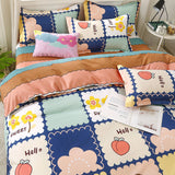 Boxtoday -Cute Rubbit Bedding Sets Girls Boys Bed Linen Duvet Cover Flat Sheet Pillowcase Home Use Winter King Single Full Size Set 2024