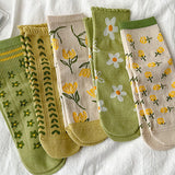 Boxtoday Gift Flower Pattern 5 Pack Socks