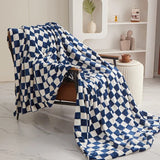 Boxtoday Plush Checkered Throw Blanket