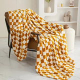 Boxtoday Plush Checkered Throw Blanket