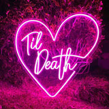 Boxtoday Til Death with Heart Wedding Neon Sign