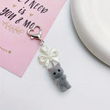 Boxtoday Gift Fuzzy Cat Coquette Keychain