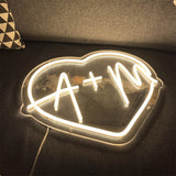 Boxtoday Custom Initials Heart Wedding Neon Sign