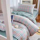 Boxtoday Pastel Blue Plaid Dorm Bedding Set