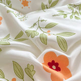 Boxtoday Orange Flowers Cute Bedding Set