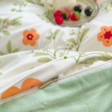 Boxtoday Orange Flowers Cute Bedding Set