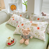 Boxtoday Orange Flowers Cute Bedding Set