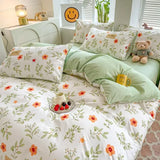 Boxtoday Orange Flowers Cute Bedding Set