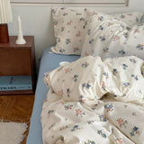 Boxtoday Soft Pastel Blue Floral Print Bedding Set