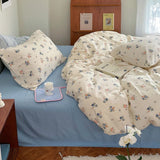 Boxtoday Soft Pastel Blue Floral Print Bedding Set