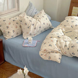 Boxtoday Soft Pastel Blue Floral Print Bedding Set