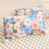 Boxtoday Pastel Brown Flowers Bedding Set