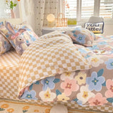 Boxtoday Pastel Brown Flowers Bedding Set