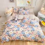 Boxtoday Pastel Brown Flowers Bedding Set