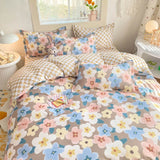 Boxtoday Pastel Brown Flowers Bedding Set