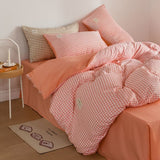 Boxtoday Mini Plaid Print Pastel Bedding Set