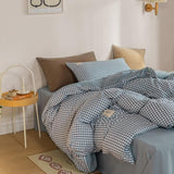 Boxtoday Mini Plaid Print Pastel Bedding Set