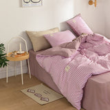 Boxtoday Mini Plaid Print Pastel Bedding Set