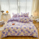 Boxtoday Pastel Purple Hearts Bedding Set