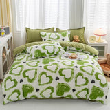 Boxtoday Green Hearts Bedding Set