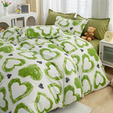 Boxtoday Green Hearts Bedding Set