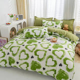 Boxtoday Green Hearts Bedding Set