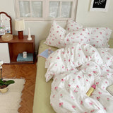 Boxtoday Soft Pastel Tulip Floral Print Bedding Set