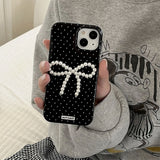 Boxtoday Gift Pearl Bow Polka Dot IPhone Case