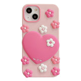 Boxtoday Gift Pink Heart Flowers iPhone Case