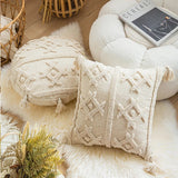 Boxtoday Beige Boho Tufted Cushion Cover