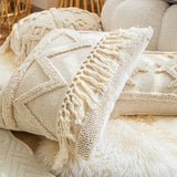 Boxtoday Beige Boho Tufted Cushion Cover