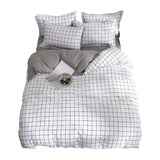 Boxtoday Plain Grid Bedding Set