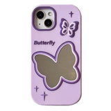 Boxtoday Gift Purple Butterfly Mirror iPhone Case