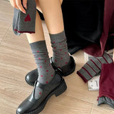 Boxtoday Gift Cozy Red and Grey Patterned Socks