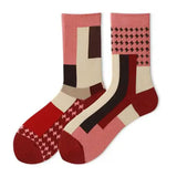 Boxtoday Gift Red Geometric Pattern Socks