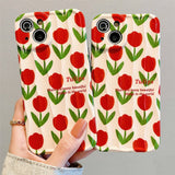 Boxtoday Gift Red Tulips iPhone Case