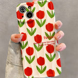 Boxtoday Gift Red Tulips iPhone Case