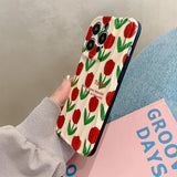 Boxtoday Gift Red Tulips iPhone Case