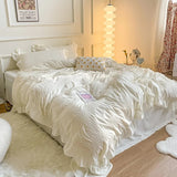 Boxtoday Ruffled Seersucker Cute Bedding Set