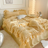 Boxtoday Ruffled Seersucker Cute Bedding Set