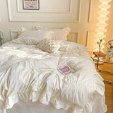 Boxtoday Ruffled Seersucker Cute Bedding Set