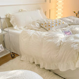 Boxtoday Ruffled Seersucker Cute Bedding Set