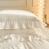 Boxtoday Ruffled Seersucker Cute Bedding Set