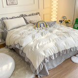 Boxtoday Ruffled Seersucker Cute Bedding Set