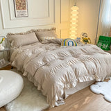 Boxtoday Ruffled Seersucker Cute Bedding Set