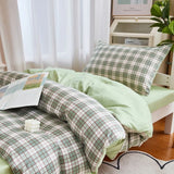 Boxtoday Sage Green Plaid Dorm Bedding Set