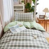 Boxtoday Sage Green Plaid Dorm Bedding Set